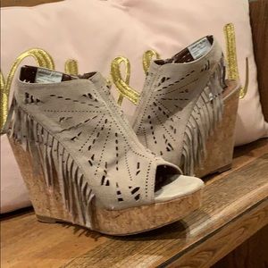 Wedge suede sandals